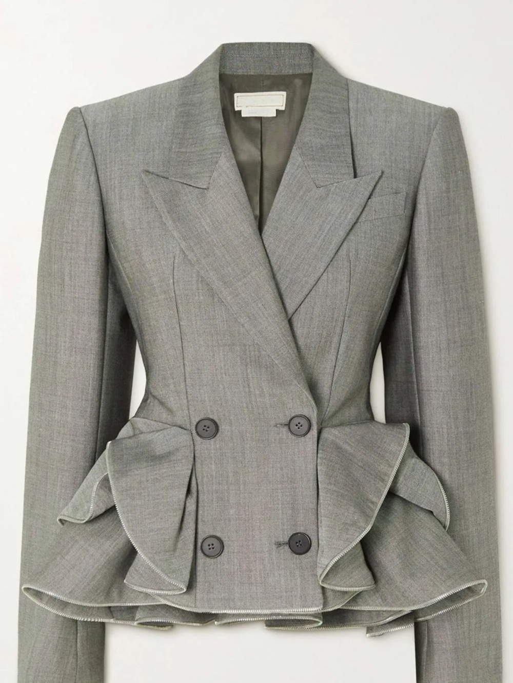 NWT Peplum Sage Ruffle Blazer